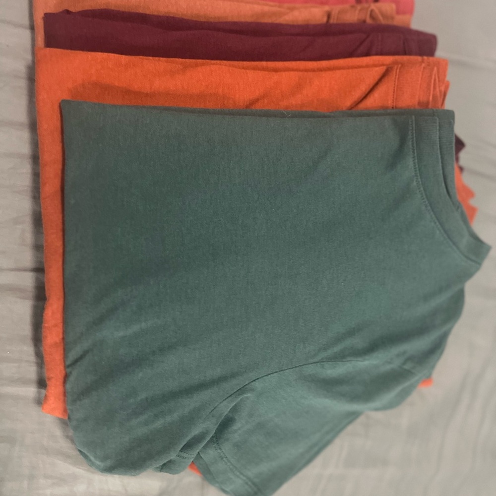 A New Day Short Sleeve Tees - Green, Orange, Red